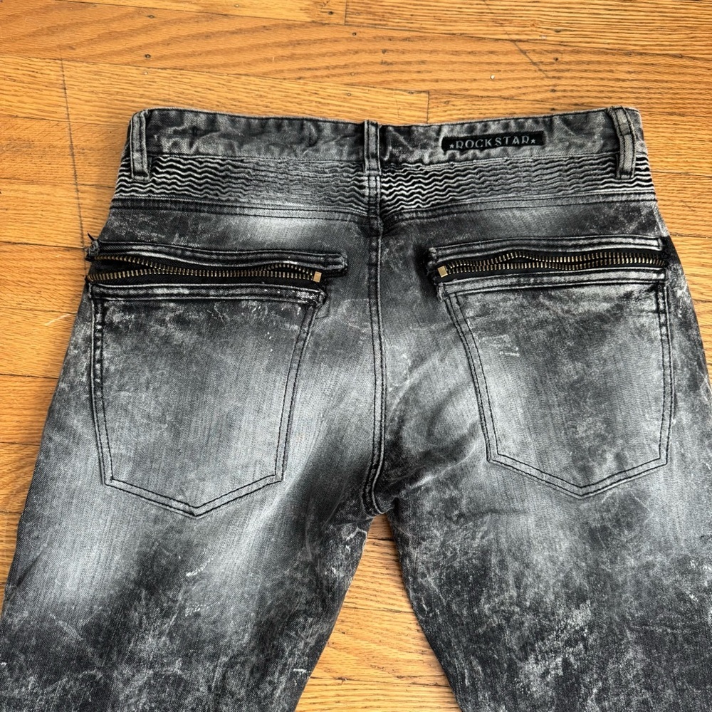 Men's Rockstar Distressed Gray Skinny Jeans Size 30 Denim,Streetwear,Y2K,Grunge - Picture 10 of 14